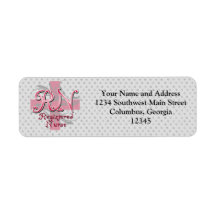 Registered Nurse, Pink Cross Swirls Return Address Labels