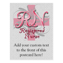 Registered Nurse, Pink Cross Swirls Postcard