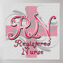 Registered Nurse, Pink Cross Swirls