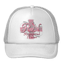 Registered Nurse, Pink Cross Swirls Trucker Hat