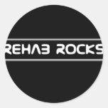 rehab rocks round sticker