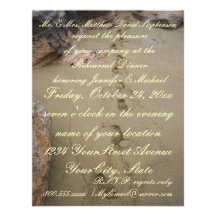 Rehearsal Dinner Footsteps in Sandy Beach Invite