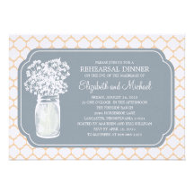Rehearsal Dinner Honeycomb Mason Jar Wildflowers Invitations