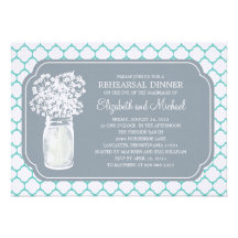 Rehearsal Dinner Honeycomb Mason Jar Wildflowers Personalized Invitations