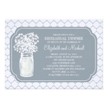 Rehearsal Dinner Honeycomb Mason Jar Wildflowers Personalized Invitations