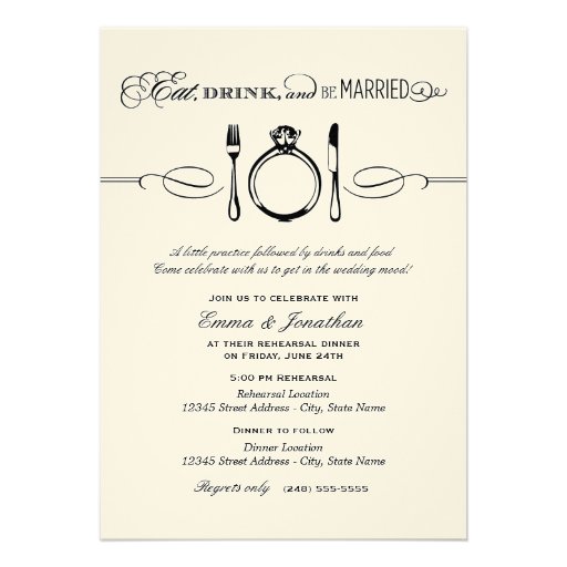 Rehearsal Dinner Invite | Eat Drink and be Married