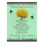 Rehearsal Dinner Mustard Heart Leaf Tree Postcard
