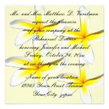 Rehearsal Dinner Plumerias Announcements