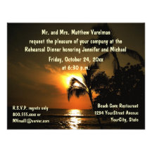 Rehearsal Dinner Tropical Sunset Announcements