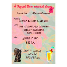Rehearsal Dinner  Tropical Tiki Theme Custom Announcements
