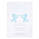 Rehearsal Dinner Wedding Aqua Turquoise Seahorse Invites