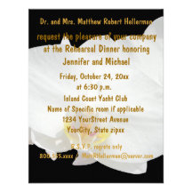 Rehearsal Dinner White Orchid on Black Custom Invitations