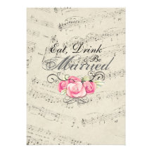 rehearsaldinner moderne de musicnotes vintages rom cartons d'invitation
