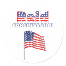 Reid Patriotic American Flag 2010 Elections Stickers