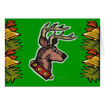 Reindeer and Bells Greeting Card