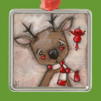Reindeer and Friend - Ornament ornaments