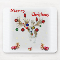 reindeer basenji Christmas Mouse Mats