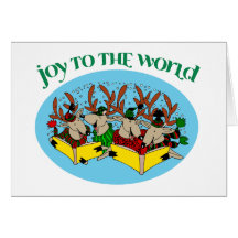 Reindeer Choir - Joy to the World Cards