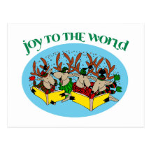 Reindeer Choir - Joy to the World Post Cards