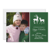 Reindeer Christmas Card Happy Christmas Evergreen