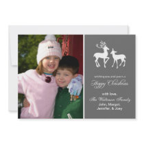 Reindeer Christmas Card (Happy Christmas Grey)
