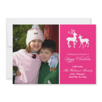 Reindeer Christmas Card (Happy Christmas Hot Pink)