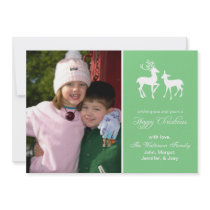 Reindeer Christmas Card Happy Christmas Mint Green