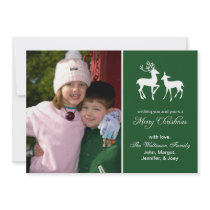 Reindeer Christmas Card Merry Christmas Evergreen