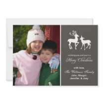 Reindeer Christmas Card (Merry Christmas Grey)