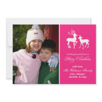 Reindeer Christmas Card (Merry Christmas Hot Pink)