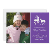 Reindeer Christmas Card Merry Christmas (Purple)