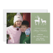 Reindeer Christmas Card Merry Christmas (Sage)