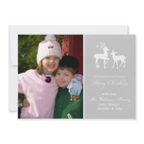 Reindeer Christmas Card Merry Christmas (Silver)