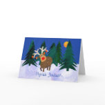 'Reindeer' Christmas Card with Finnish Greeting
