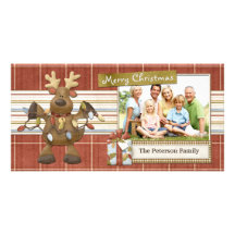 Reindeer Christmas Lights Photo Card