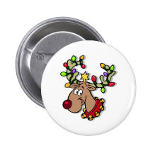 Reindeer Christmas Lights Pin