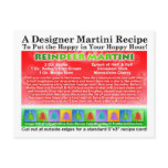 Reindeer Christmas Martini Recipe Postcard