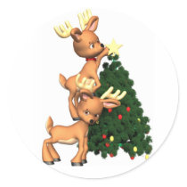 Reindeer Christmas Sticker