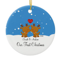 Reindeer Couple Our First Christmas Ornament