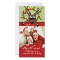 Reindeer Family Chirstmas Photo Card