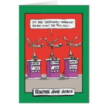 Reindeer Gameshow Humour Greeting Card