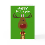 Reindeer Happy Holidays Card