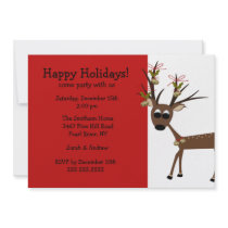 Reindeer Holiday Christmas Party Invitation