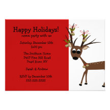 Reindeer Holiday Christmas Party Invitation