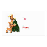 Reindeer Holiday Gift Tag business cards