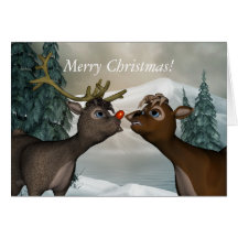 Reindeer Merry Christmas Card