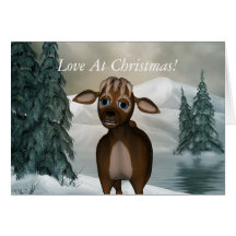 Reindeer Merry Christmas Card