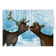 Reindeer Merry Christmas Card