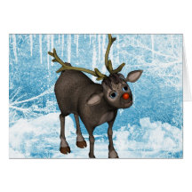 Reindeer Merry Christmas Card