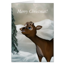 Reindeer Merry Christmas Card